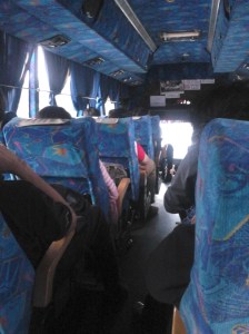 Inside the bus. So Damri-like!