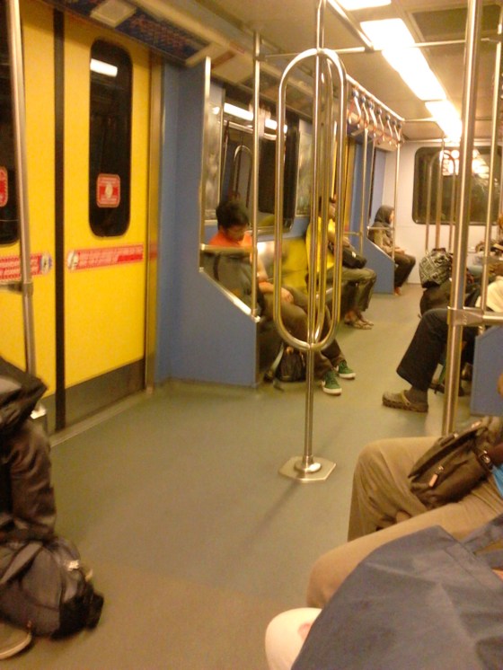 Sleepy passengers inside the LRT