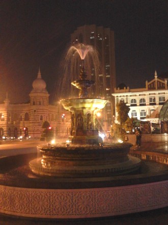 A fountain at the center of Dataran Merdeka