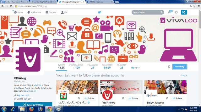 Follow VIVAlog di Twitter