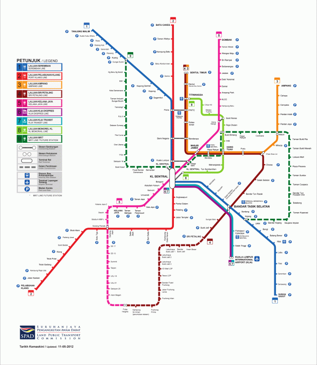 Klang Valley Integrated Map. Source: mymrt.com.my