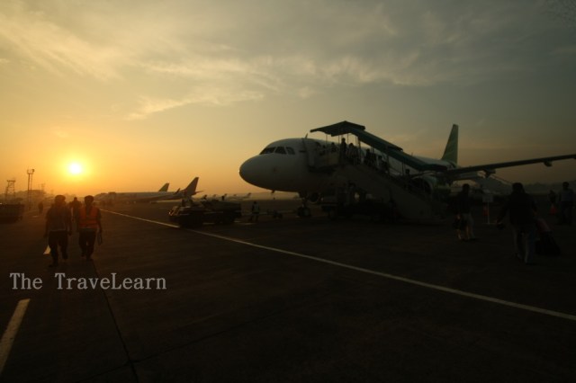 The sunrise while I was taking off, Halim Perdana Kusuma Airport - Jakarta