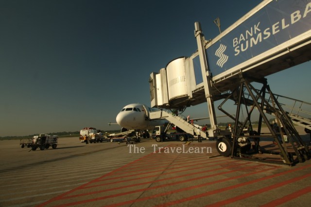 The plane landed smoothly at Sultan Mahmud Badaruddin II Airport, Palembang