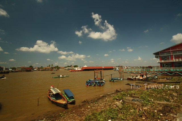 The brown Sungai Musi (Musi River)