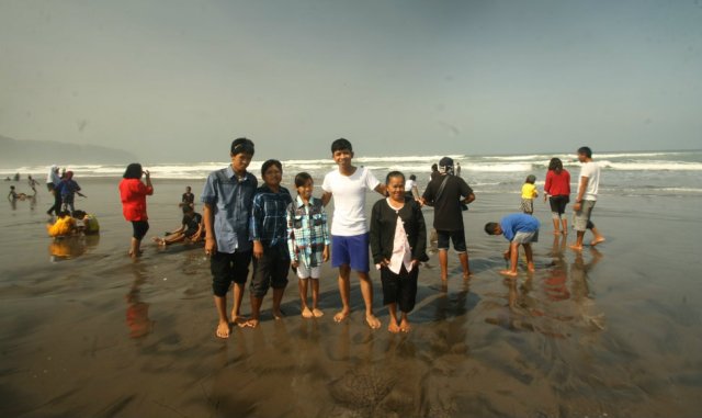 My family and I at Parangtritis Beach, Yogyakarta