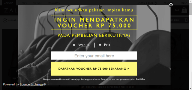 Diskon langsung untuk member baru Zalora