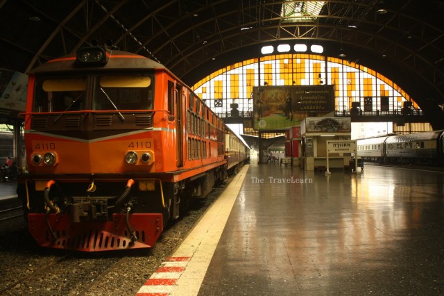 A typical Thai train at Hua Lamphong station, Bangkok