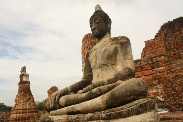 A Buddha image at Wat Mahathat, Ayutthaya
