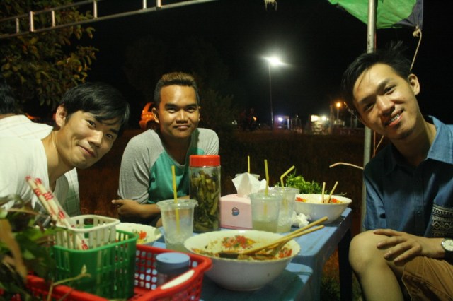 Hanging out together: Wataru, Phearun, Dicky