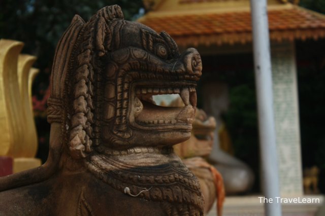 A mystical lion statue