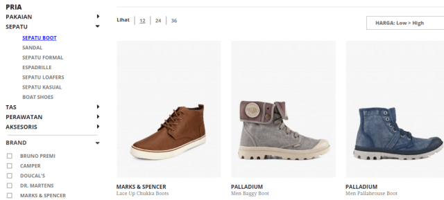 Koleksi sepatu boots pria di mapemall