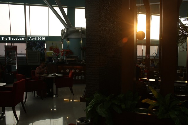 Inside the lounge of second floor, while the sun is setting its place