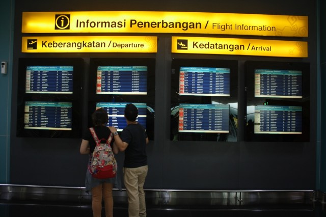 Flight Information at the right side after you pass the scanner gate