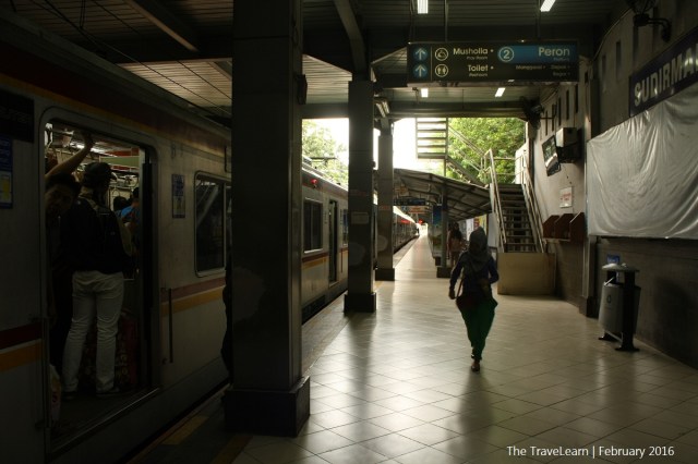 Passengers boarding at Sudirman Station