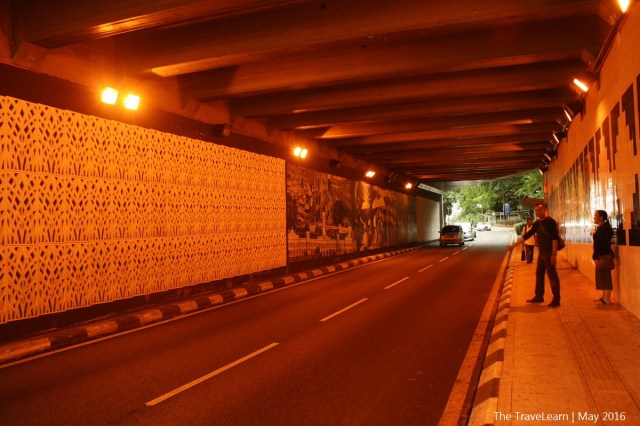 Walking through the tunnel from Dataran Merdeka to Masjid Negara