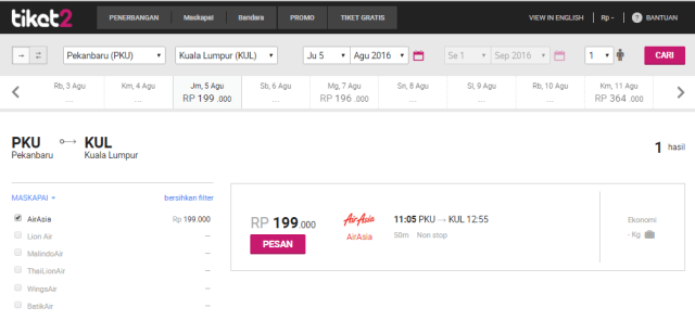 Sesuaikan tiket pesawat promo yang kamu inginkan