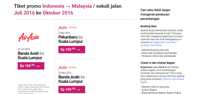 Sesuaikan tiket promonya sesuai kemauan