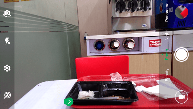 Tampilan awal kamera Infinix Hot 3 LTE